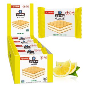 Rip <b>Van</b> Wafels Lemon Cookies, 16 Count, 1g Sugar, 4g Carbs, Vegan, Keto Friendly - Product Image 1