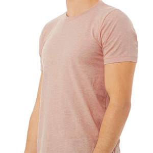 52% Airlume Combed and Ring Spun Cotton 48% Poly 32 Single 4.2 oz Heather Prism <b>Peach</b> Unisex CVC Short Sleeve <b>T</b>-<b>Shirt</b> - Product Image 5