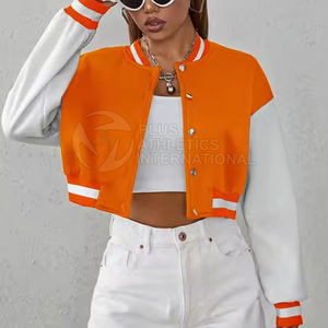 เสื้อครอปท็อปแจ็คเก็ตเลตเตอร์แมนลำลองสำหรับผู้หญิง คุณภาพพรีเมียม ราคาขายส่ง ผลิตในปากีสถาน - Product Image 6