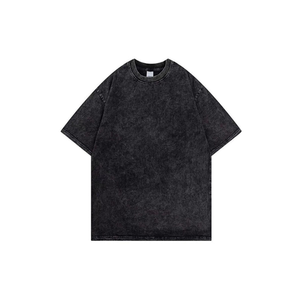 เสื้อยืดโอเวอร์ไซส์ผ้าเทอร์รี่สำหรับผู้ชายผ้าฝ้าย100% สไตล์ย้อนยุคสำหรับสตรีทแวร์และชุดลำลอง - Product Image 3