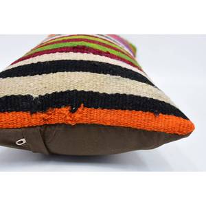 Multicolor Kilim Patchwork Wool Pillow Luxury 12x24 Inch Decorative Accent with Vintage <b>Leaves</b> Pattern Woven <b>Cushion</b> - Product Image 5