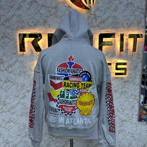 Coupe de préfet conception personnalisée le plus demandé sweat à capuche zippé bouffée imprimé fabriqué en usine prix bon marché sweats à capuche pour hommes - Product Image 6
