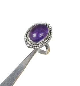Améthyste bleue 925 bague en argent sterling bijoux faits à la main mois de février pierre de naissance forme ovale cadeau pour noël - Product Image 1
