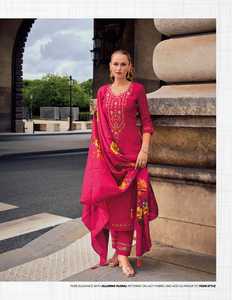 Nouvel arrivage de belle robe Jacquard visqueux soie Kurti pantalon & Dupatta avec doublure en coton broderie et travail à la main femme mode - Product Image 4