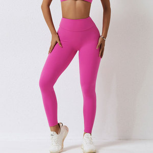 Vente en gros personnalisé 100% coton Gym Fitness Leggings taille haute sport entraînement Yoga pantalon avec poche pour les femmes Style décontracté - Product Image 5