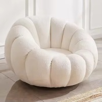 Chaise à dossier en bois Sherpa pour une place Fauteuil de salon Tatami paresseux sur le thème de la citrouille Canapé de balcon