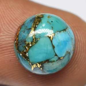 100% Blue Mohaveทองแดงเทอร์ควอยซ์ขนาดรอบสอบเทียบหลวมอัญมณี Cabochon แท้ขายในราคาไม่แพงจํานวนมาก OEM - Product Image 2