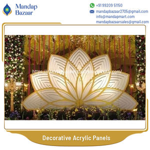 Panneaux acryliques décoratifs de conception contemporaine et traditionnelle légère de qualité supérieure pour la décoration d'étape de réception de mariage - Product Image 4