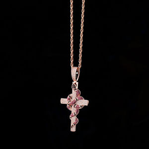 VVS Diamond Moissanite Custom Cross Pendant 14K Oro sólido 925 Plata esterlina Chapado en oro Iced Charm Hip Hop para fiestas de hombres - Product Image 2