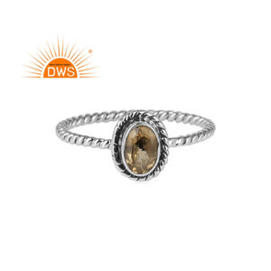 Anillo apilable de piedras preciosas de citrino de plata de ley oxidada más vendido, joyería personalizada para mujer, regalo para ella - Product Image 1