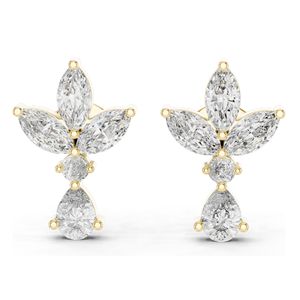 Boucles d'oreilles en diamants de laboratoire 1,346 CT, diamants CVD VVS-VS-EF, or 18 carats, 14 carats, 10 carats et argent 925, or rose, or jaune, or blanc - Product Image 1