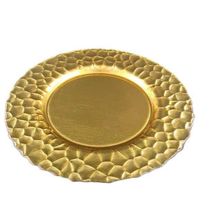 Assiette de service de nourriture arrondie en argent de qualité standard vaisselle d'événement de mariage assiette de chargeur de bordure de concepteur fabriquée à la main - Product Image 5