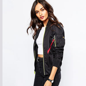 Chaqueta Bomber Casual Transpirable con Cuello Alto para Mujer, Moda de Invierno - Product Image 5