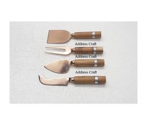 ชุดชีสสแตนเลสด้ามจับไม้หรูหราชุบทองอุปกรณ์ครัวที่มีเอกลักษณ์สำหรับบ้านโรงแรมและร้านอาหารที่ใช้ - Product Image 1