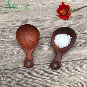 Cuillère en bois à large bouche de qualité supérieure. Cuillères de l'artisanat vietnamien, cuillères de cuisine, cuillères à farine. Faites un cadeau significatif. Taille 12.5x6cm cadeau significatif - Product Image 5