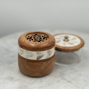 Juego de Quemadores de Incienso de Madera Hechos a Mano con Bandeja con Incrustaciones de Madera, Tapa Ventilada y Frasco Acrílico, Decoración de Aromaterapia para Meditación en el Hogar - Product Image 5
