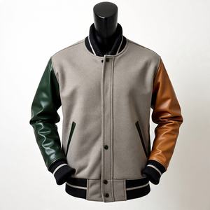 Veste Lettermen noire de haute qualité pour hommes veste universitaire de baseball vintage décontractée avec broderie personnalisée et patchs de logo pour hommes - Product Image 5