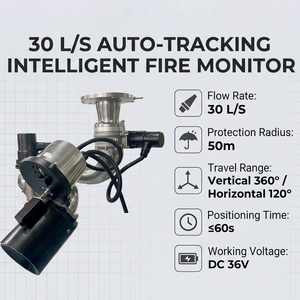 Moniteur d'incendie intelligent à suivi automatique 30 L/S en acier inoxydable DN80 pour la protection incendie des aéroports et marinas - Product Image 2