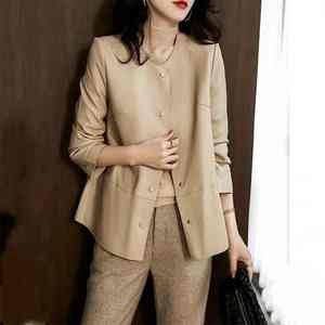 Chaqueta de cuero PU para mujer 2025 con relleno de algodón, ropa de abrigo de moda para mujer en la parte superior de gran tamaño para primavera y otoño - Product Image 1