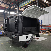 Plateau et auvent en aluminium pour cabine simple/double/supplémentaire avec boîte à outils pour pick-up adapté à Hilux, Ranger, Dmax