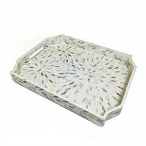Bandeja con incrustaciones de nácar de Vietnam, bandeja de servicio ecológica decorativa de lujo hecha a mano para interiores de cafetería-SM2003 - Product Image 3