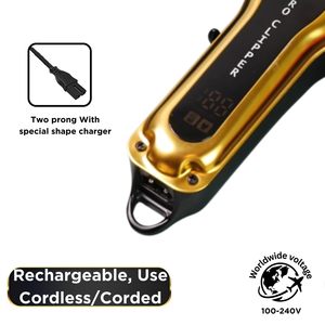 Tondeuse à barbe sans fil professionnelle avec lames en acier inoxydable, étanche IPX7, réglable, USB/électrique, pour usage domestique et hôtelier (US) - Product Image 5