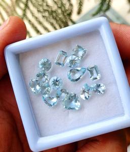 Piedra Preciosa de Aguamarina Natural, Corte Mixto Facetado para Joyería, Suelta, Azul Cielo Limpio, Tratada con Cera/Aceite, 0.3-0.7 Quilates - Product Image 5