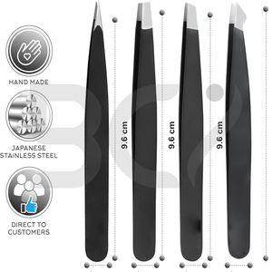 แหนบคิ้วสแตนเลสคุณภาพดี ปลายเฉียง สีดำ สำหรับคิ้วที่คมชัดทุกแบบ เหมาะกับทุกสภาพเส้นขน - Product Image 6