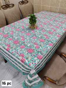 Bloc de main floral traditionnel imprimé 100% coton écologique Design artisanal nappe lavable élégante couverture artisanale - Product Image 5