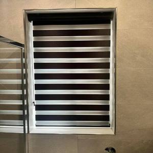 Tela opaca al mejor precio, cortina de doble capa tipo zebra, cortina de doble capa día y noche, persiana enrollable moderna para oficina, hogar, villa - Product Image 1