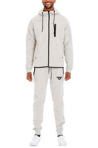 High Quality Slim Fit Cotton <b>Jogging</b> <b>Suit</b> for Men Custom Logo Design with Zipper Luxury Sports Sweatsuit for Gym Use - Product Image 5