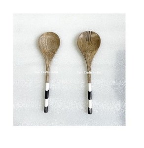 Dernier jeu de serveurs à salade en bois de qualité supérieure avec poignée en résine ustensiles de cuisine en bois outils à salade au meilleur prix de gros - Product Image 2