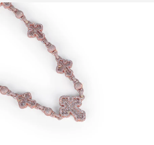 Collar de Oro Rosa de 14k con Moissanita VVS1 y Colgante de Corte Princesa, Pasa el Test de Diamantes, Plata de Ley - Product Image 2