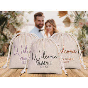 Bolsas de Algodón Personalizadas con Cordón para Ropa de Boda, Impresas con Serigrafía para Damas de Honor y Novias - Product Image 2