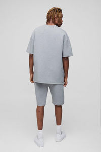 2025 survêtement de qualité supérieure ensembles de shorts et de t-shirts de conception tendance 100% coton Logo personnalisé ensemble jumeau surdimensionné pour hommes - Product Image 5