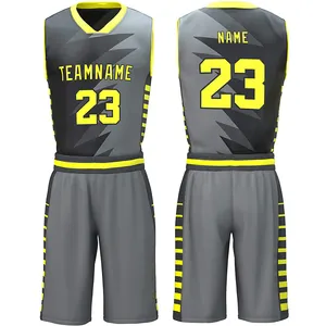 High quality sublimation printed basketball set men's custom basketball uniforms with high quality