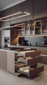 Cocina Modular Moderna de Lujo con Cajones de Almacenamiento Inteligentes, Gabinetes con Acabado Mate, Iluminación LED Cálida y Diseño Interior Premium - Product Image 5