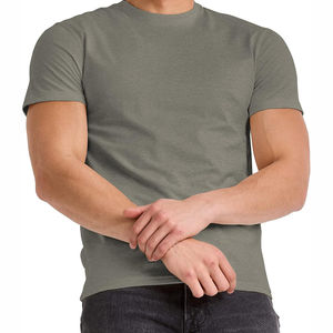 Nueva camiseta en blanco de alta calidad, venta al por mayor, logotipo OEM, algodón liso, talla americana, cuello redondo, camisetas con estampado personalizado para hombres - Product Image 1