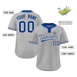 Dernier style de maillot de baseball à 2 boutons-Design personnalisé grande taille écologique 100% polyester vente en gros - Product Image 5