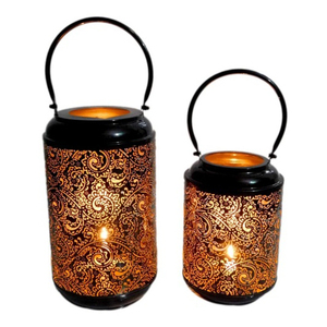 Ouragans fer métal lanterne fait à la main argent Nickel verre votif bougie pot coupe-vent lanterne suspendue - Product Image 2