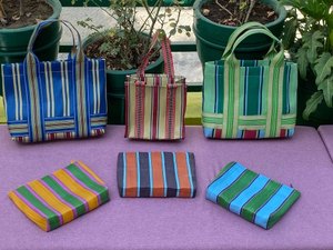 Customised Premium Striped Recycled Nylon Makeup Pouch Durable Zippered Top <b>Travel</b> Quality Cosmetic Case <b>Organiser</b> Bag - Product Image 5