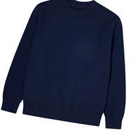 Sudadera Unisex Premium Azul Marino con Cuello Redondo, Cómoda, de Manga Larga, Informal, a la Moda, para Hombre y Mujer, con Bordado Moderno