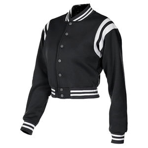 2025 femmes Logo personnalisé broderie varsity vestes en gros Baseball Streetwear manches en cuir solide Letterman Outwear - Product Image 4