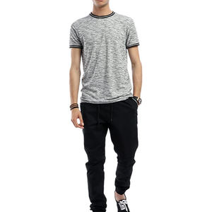 Camiseta de algodón de corte Regular para hombre, camisetas informales de manga corta con adorno de contraste, precio al por mayor, al mejor precio - Product Image 2