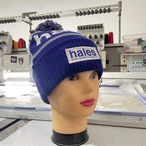 Personalizado al por mayor logotipo personalizado deportes de invierno ventilador de fútbol de punto bordado Bobble sombrero Pom gorros - Product Image 3