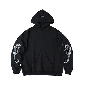 เสื้อฮู้ดพิมพ์ลายกราฟิกปักลาย ล้างสีแบบแอซิดวอช ผ้าฝ้ายฟลีซ 100% ทรงหลวม คุณภาพสูง มีกระเป๋า ใส่ได้ทั้งชายและหญิง สำหรับฤดูใบไม้ร่วง - Product Image 1