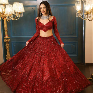 Heavy Party Wear Lehenga Choli Ensemble en fausse Georgette de qualité supérieure avec travail brodé et filet doux Vêtements indiens Dupatta - Product Image 4