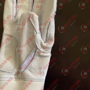 Guantes de bateo de béisbol profesional Guantes de bateo de cuero de puño corto de color blanco cómodos de alta calidad - Product Image 5
