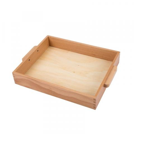 Excellent plateau de service en bois nouveauté plateau de service de forme carrée de haute qualité avec poignée en métal - Product Image 3