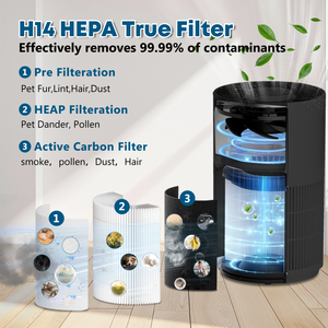 เครื่องฟอกอากาศไฟฟ้า ZQA-6000A พร้อมแผ่นกรอง HEPA H14 ครอบคลุมพื้นที่ 1,650 ฟุต เสียงเบา พกพาสะดวก ได้รับการรับรองมาตรฐาน Rohs รองรับ WiFi สำหรับใช้ในสหรัฐอเมริกา - Product Image 4